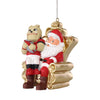 Georgia Bulldogs NCAA Hairy Dawg Mascot on Santas Lap Ornament