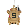 Michigan State Spartans NCAA Sparty Mascot on Santas Lap Ornament