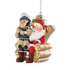 Michigan State Spartans NCAA Sparty Mascot on Santas Lap Ornament