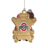 Ohio State Buckeyes NCAA Brutus Buckeye Mascot on Santas Lap Ornament