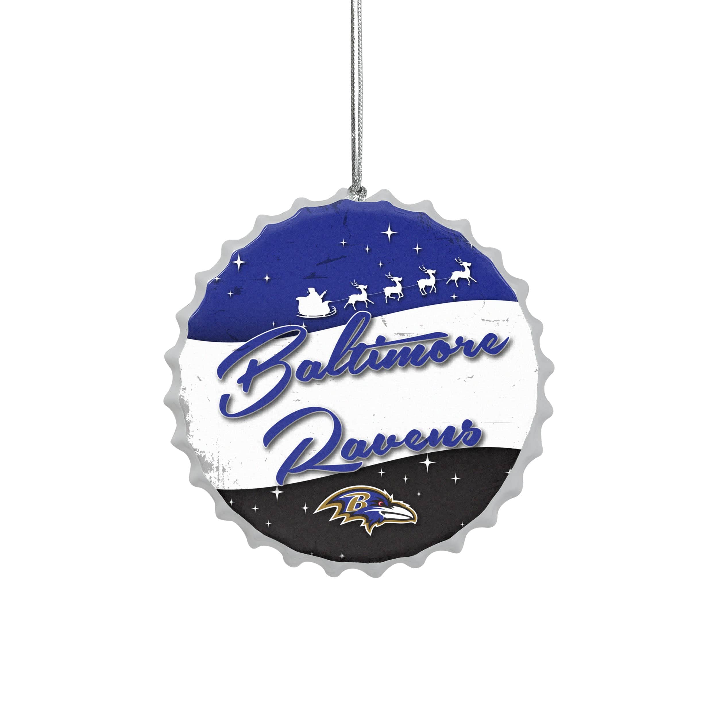 Baltimore Ravens Merry Christmas Circle Ornament