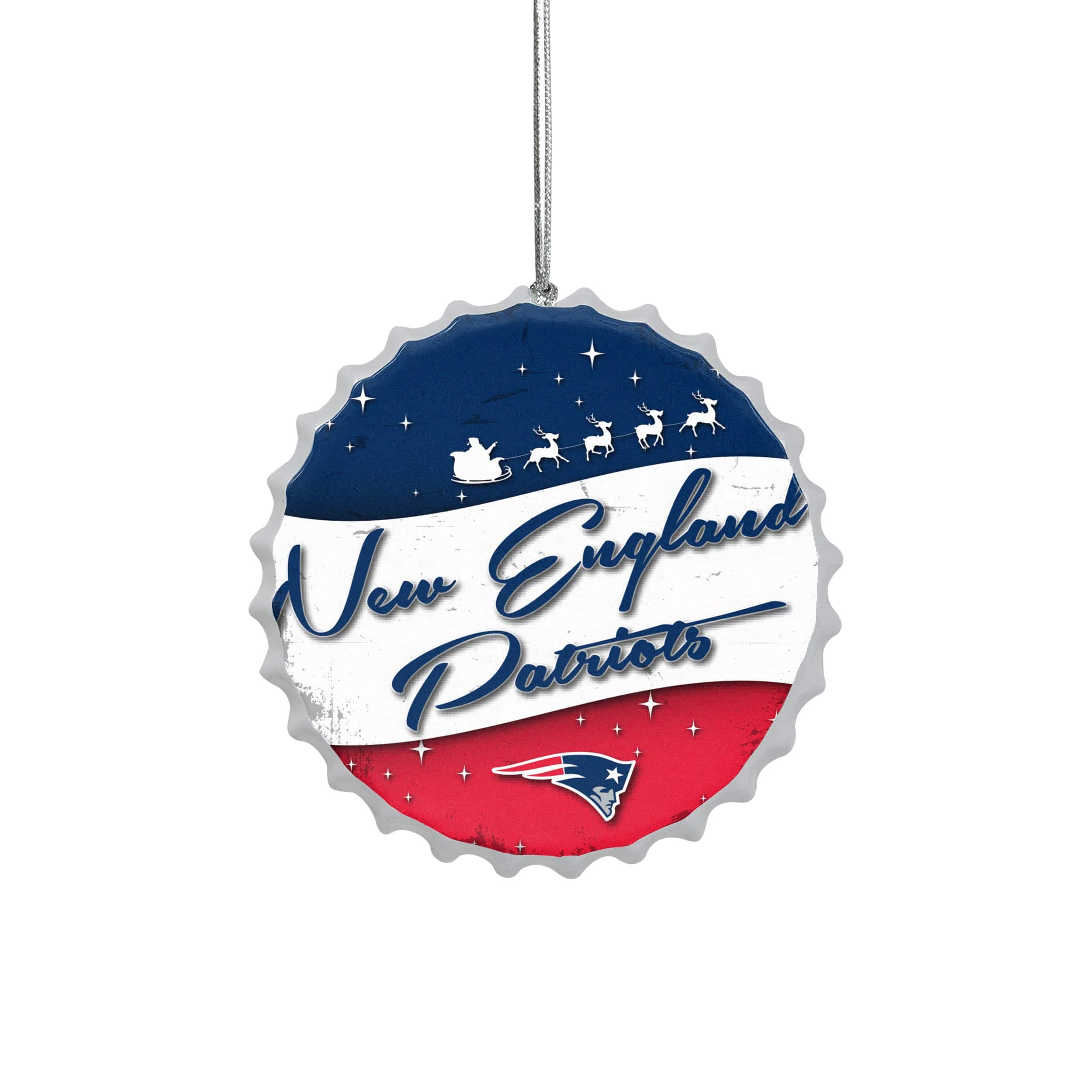 New England Patriots Merry Christmas Circle Ornament