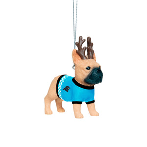 Carolina Panthers NFL French Bulldog Wearing Sweater Ornament