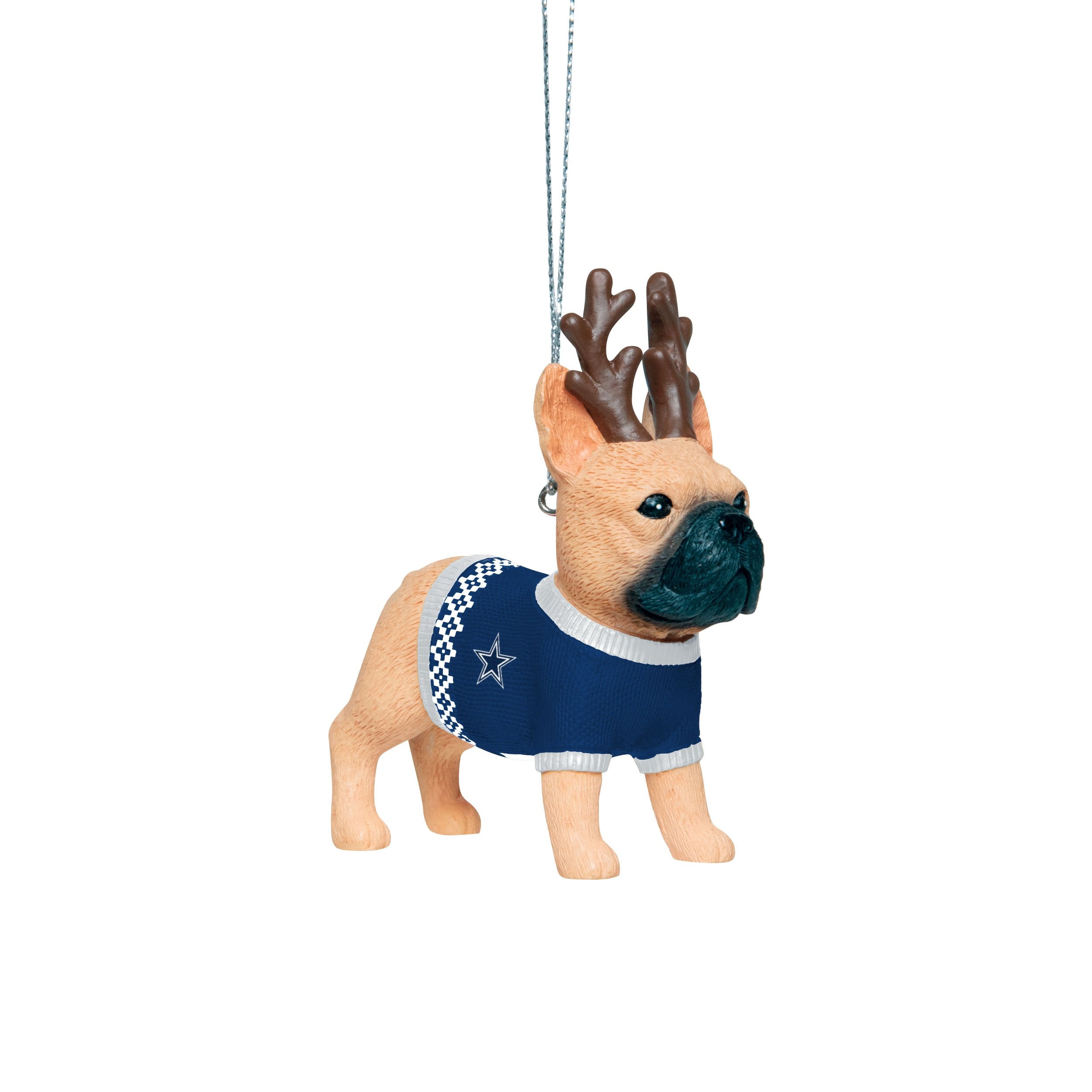 Dallas Cowboys NFL French Bulldog Wearing Sweater Ornament