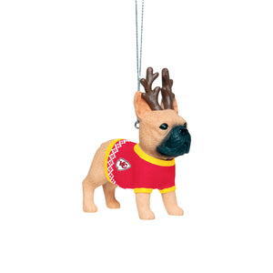 Kansas City Chiefs NFL French Bulldog Wearing Sweater Ornament