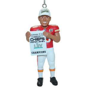 Kansas City Chiefs NFL Patrick Mahomes Super Bowl LIV Champions Player Ornament