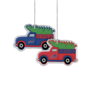 Buffalo Bills NFL 2 Pack Flat Metal Truck Ornaments