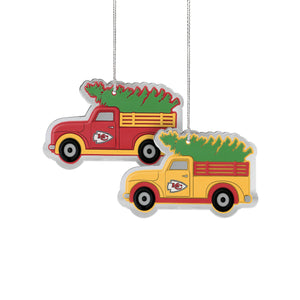 Kansas City Chiefs NFL 2 Pack Flat Metal Truck Ornaments