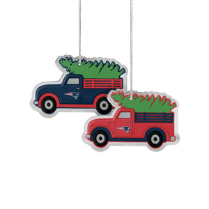 New England Patriots NFL 2 Pack Flat Metal Truck Ornaments