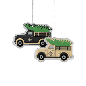 New Orleans Saints NFL 2 Pack Flat Metal Truck Ornaments