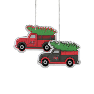 Tampa Bay Buccaneers NFL 2 Pack Flat Metal Truck Ornaments