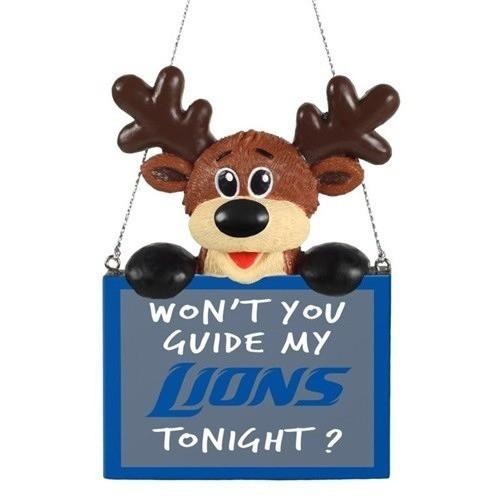 Merry Christmas Detroit Lions NFL Santa And Reindeer Ornaments - Banantees