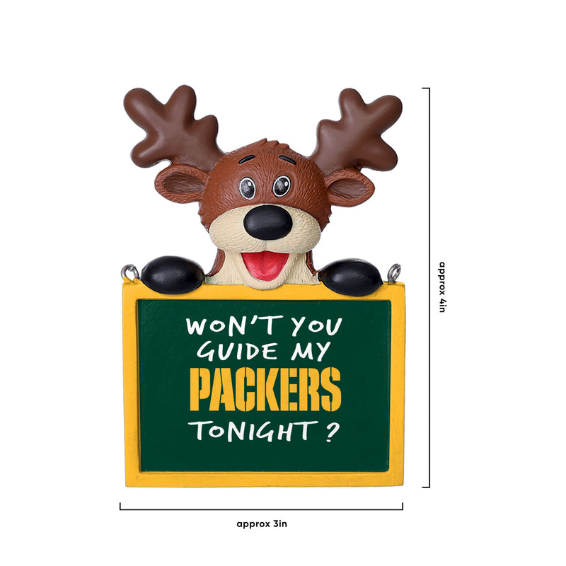 Merry Christmas Green Bay Packers NFL Santa And Reindeer Ornaments -  Banantees