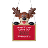 San Francisco 49ers NFL Team Logo Reindeer With Sign Holiday Tree Ornament