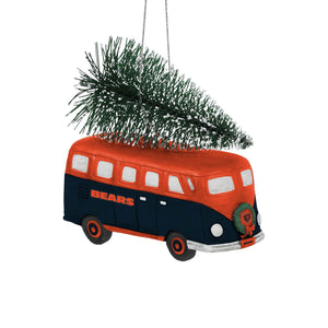 Chicago Bears Retro Bus With Tree Ornament