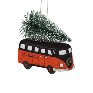 Cincinnati Bengals NFL Retro Bus With Tree Ornament