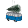 Detroit Lions NFL Retro Bus With Tree Ornament