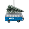 Detroit Lions NFL Retro Bus With Tree Ornament