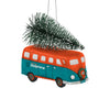 Miami Dolphins NFL Retro Bus With Tree Ornament