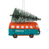 Miami Dolphins NFL Retro Bus With Tree Ornament