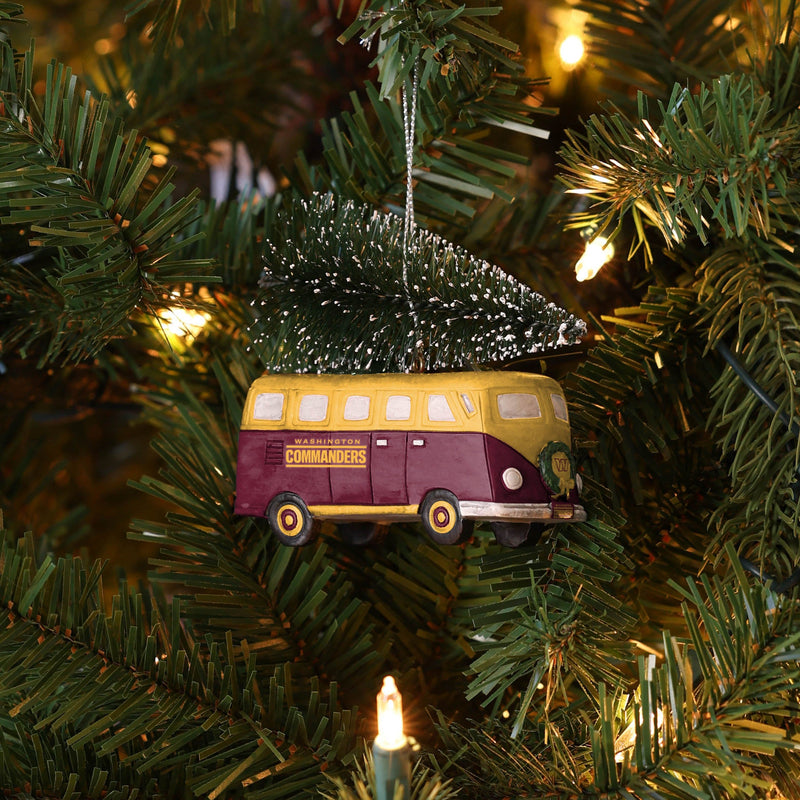 Washington Commanders NFL Retro Bus with Tree Ornament