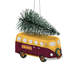 Washington Commanders NFL Retro Bus With Tree Ornament