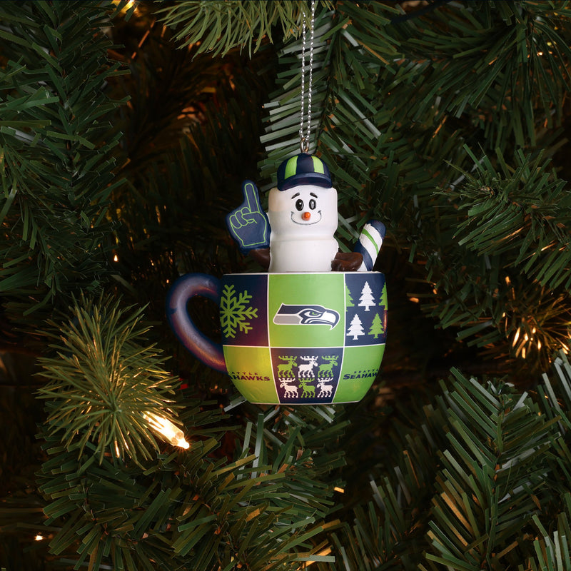 Seattle Seahawks Tree with Hat Ornament