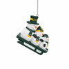 Green Bay Packers NFL Sledding Snowmen Ornament