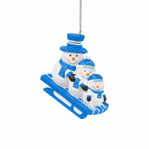 Los Angeles Chargers NFL Sledding Snowmen Ornament
