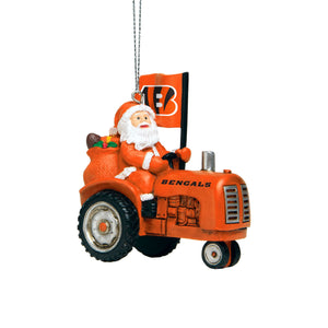 Cincinnati Bengals NFL Santa Riding Tractor Ornament