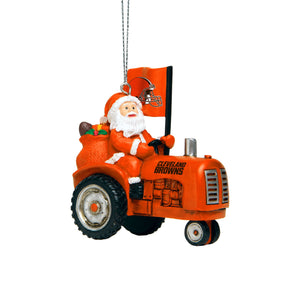 Cleveland Browns NFL Santa Riding Tractor Ornament
