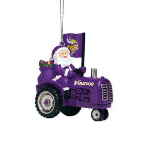 Minnesota Vikings NFL Santa Riding Tractor Ornament