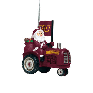 Washington Commanders NFL Santa Riding Tractor Ornament