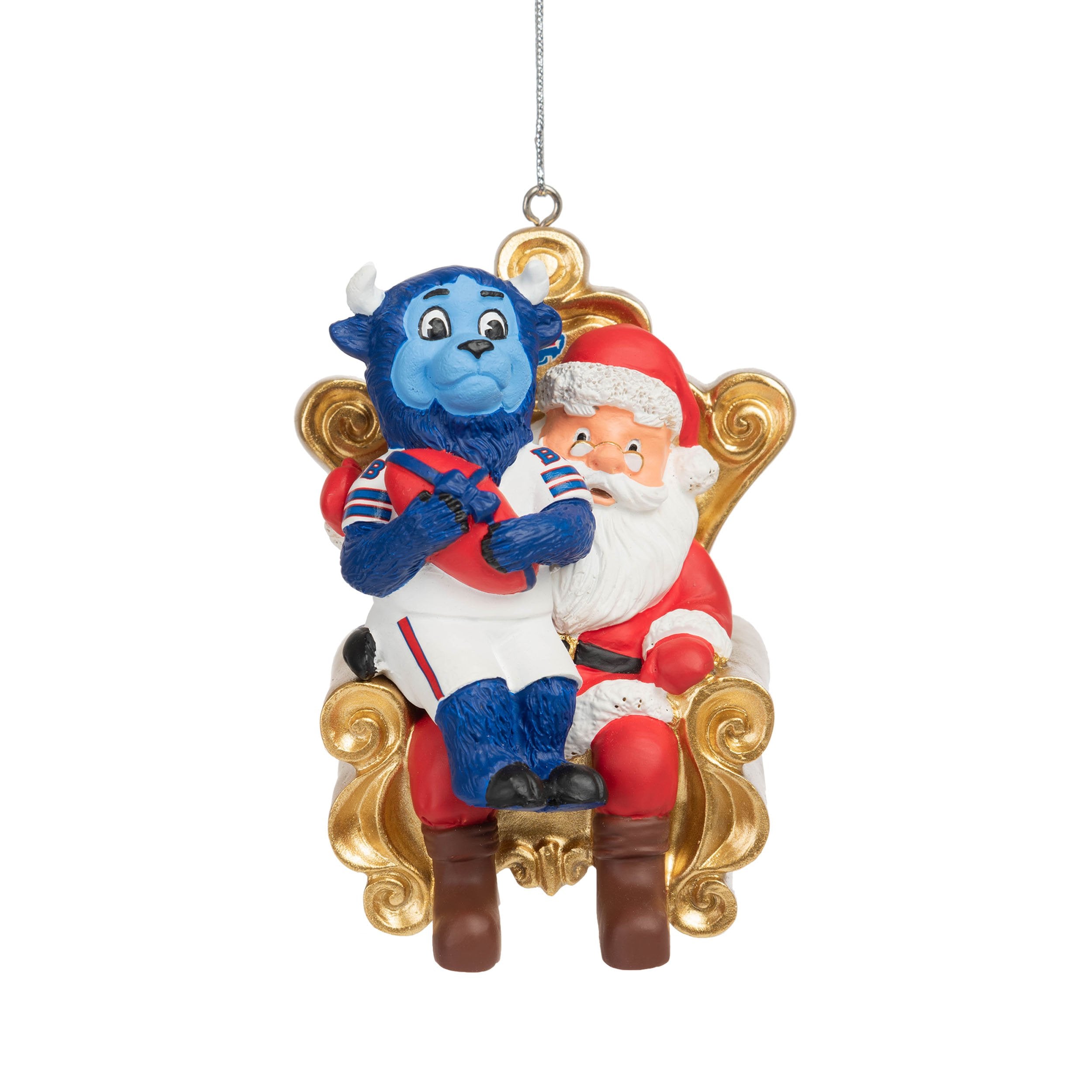 Buffalo Bills NFL Mascot On Santa's Lap Ornament - Billy Buffalo