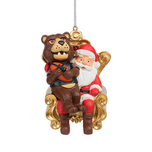 Chicago Bears NFL Staley Da Bear Mascot on Santas Lap Ornament