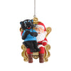 Carolina Panthers NFL Sir Purr Mascot on Santas Lap Ornament