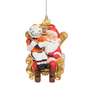 Denver Broncos NFL Miles Mascot on Santas Lap Ornament