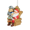 Dallas Cowboys NFL Rowdy Mascot on Santas Lap Ornament