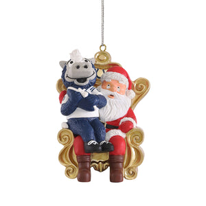 Indianapolis Colts NFL Blue Mascot on Santas Lap Ornament
