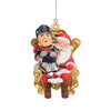 New England Patriots NFL Pat the Patriot Mascot on Santas Lap Ornament