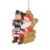 New England Patriots NFL Pat the Patriot Mascot on Santas Lap Ornament