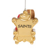 New Orleans Saints NFL Gumbo Mascot on Santas Lap Ornament