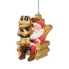 New Orleans Saints NFL Gumbo Mascot on Santas Lap Ornament