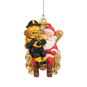 Pittsburgh Steelers NFL Steely McBeam Mascot on Santas Lap Ornament
