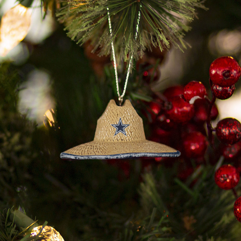 NFL Dallas Cowboys Football With Santa Hat Christmas Ornament Tree Decorat