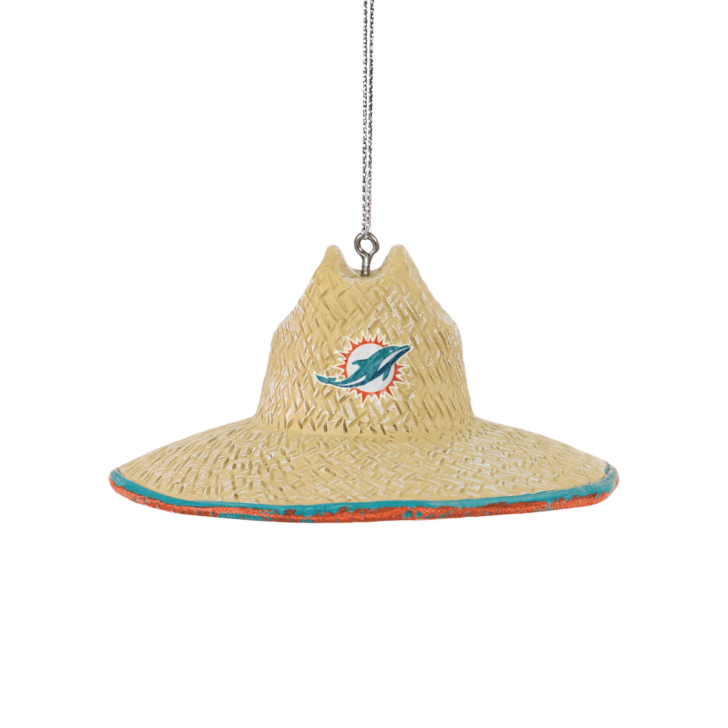 Miami Dolphins NFL Straw Hat Ornament