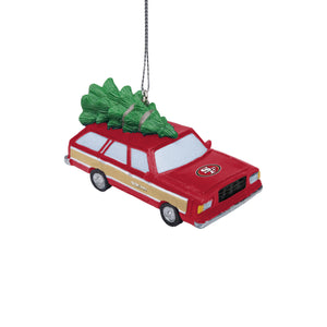 San Francisco 49ers NFL Station Wagon With Tree Ornament