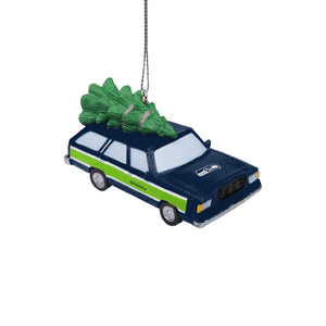Seattle Seahawks NFL Station Wagon With Tree Ornament