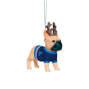St. Louis Blues NHL French Bulldog Wearing Sweater Ornament
