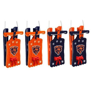 Chicago Bears Resin Sleigh Ornament (4 Pack)